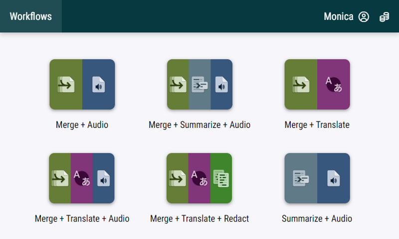 screenshot of Xerox Workflow Central